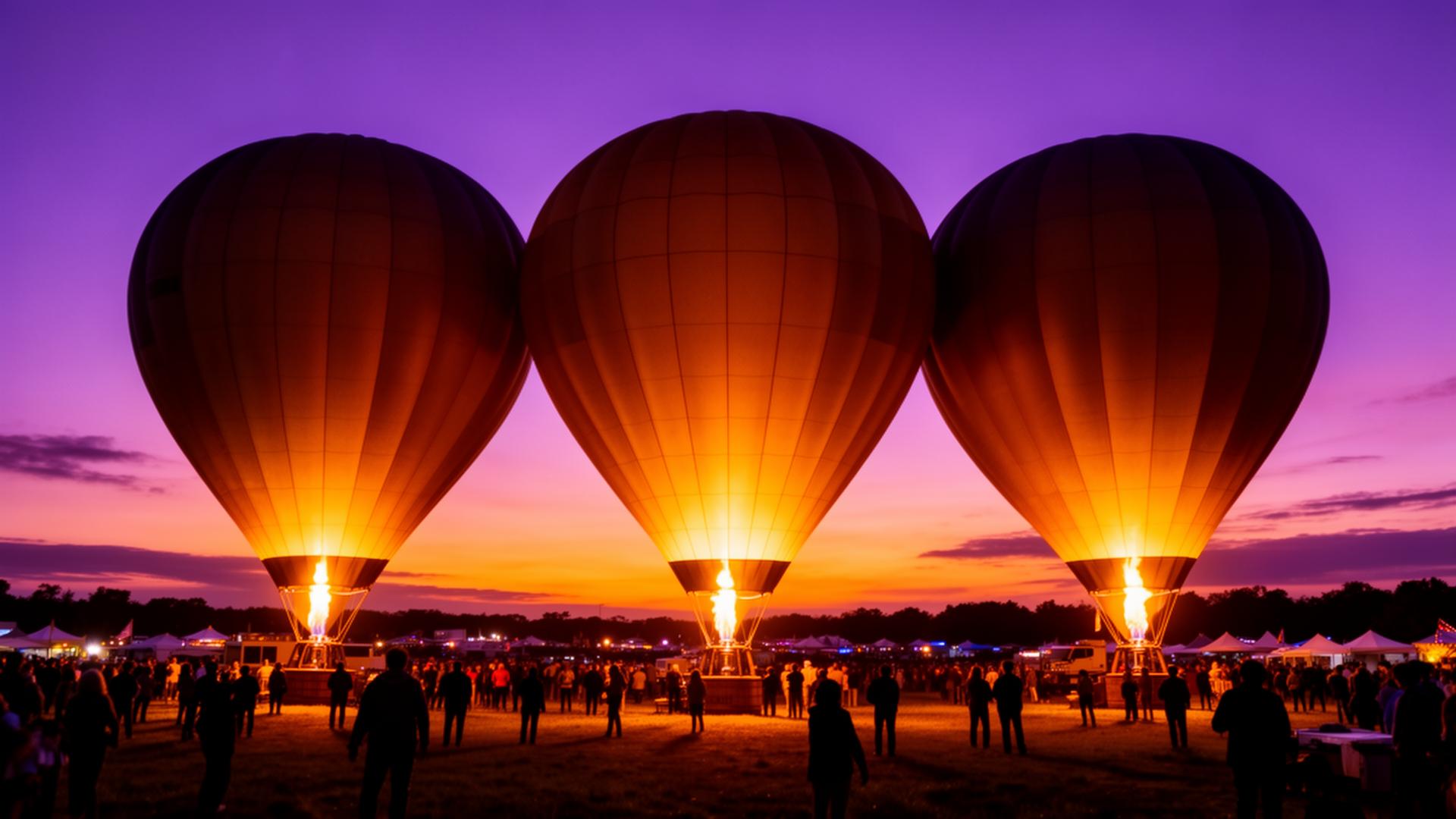 Colorful hot-air balloons soaring above Statesville during the Carolina BalloonFest